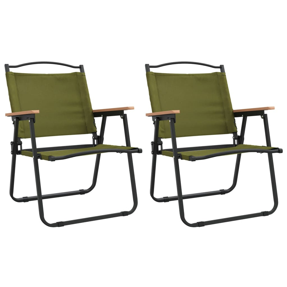 Campingstühle 2er Set Grün Oxford-Gewebe