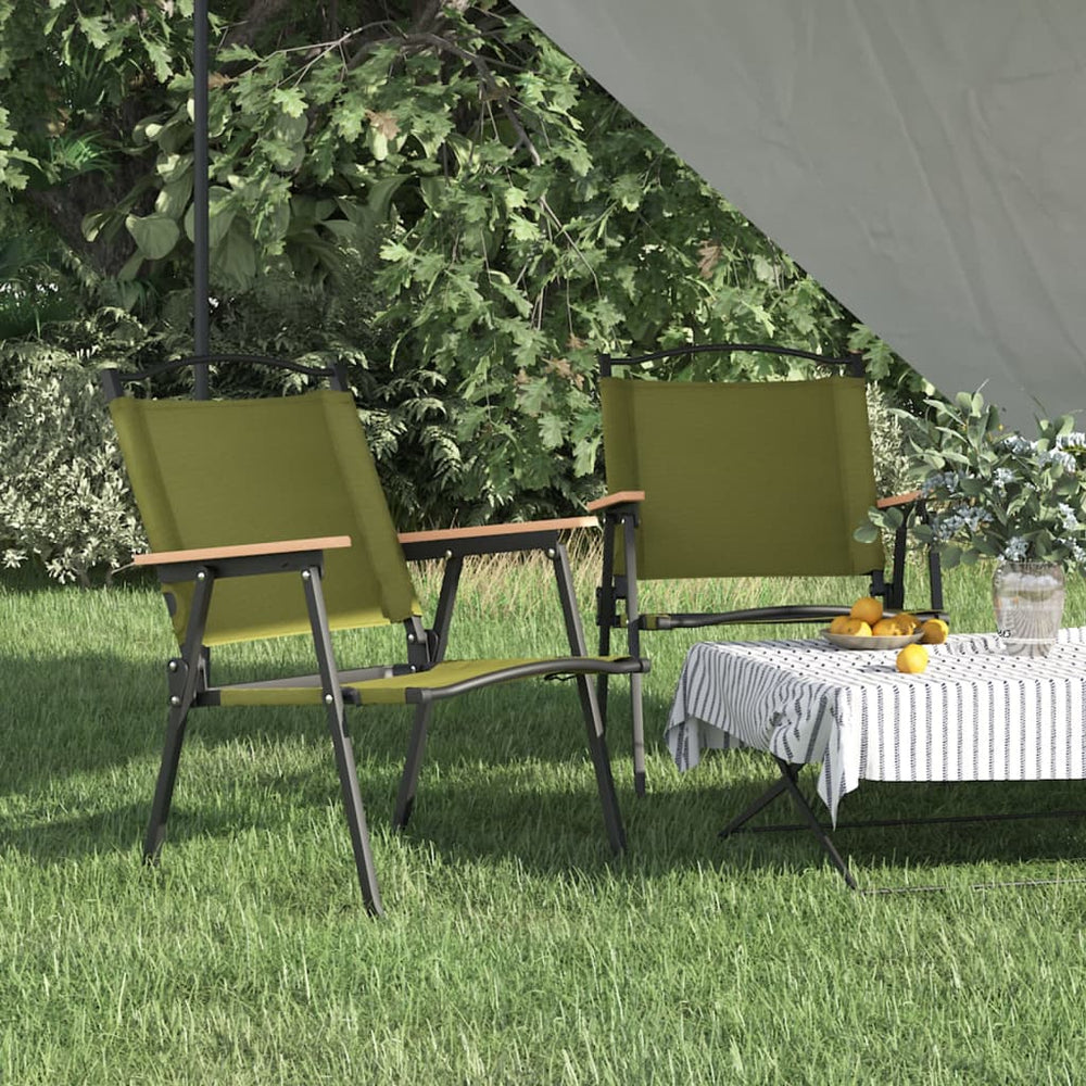Campingstühle 2er Set Grün Oxford-Gewebe