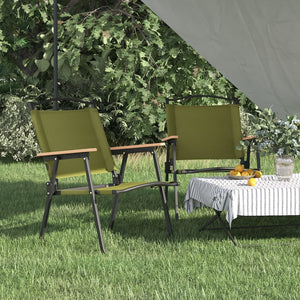 Campingstühle 2er Set Grün Oxford-Gewebe