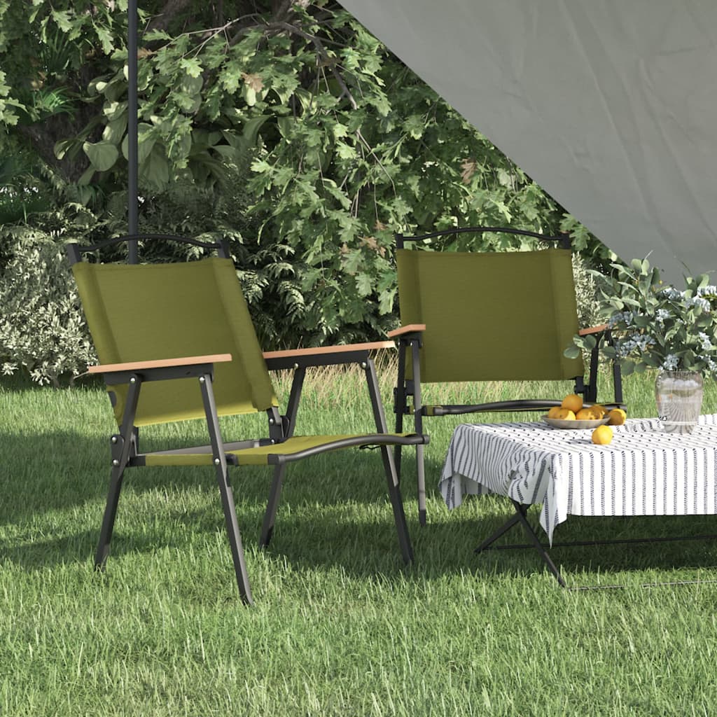 Campingstühle 2er Set Grün Oxford-Gewebe