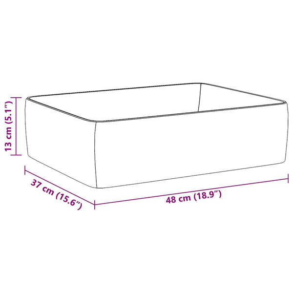 Waschbecken Weiß 48x37x13 cm Keramik Rechteckig