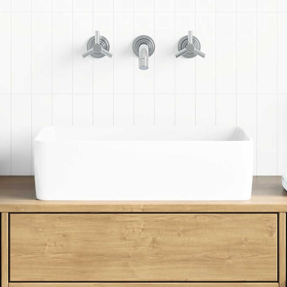 Waschbecken Weiß 48x37x13 cm Keramik Rechteckig