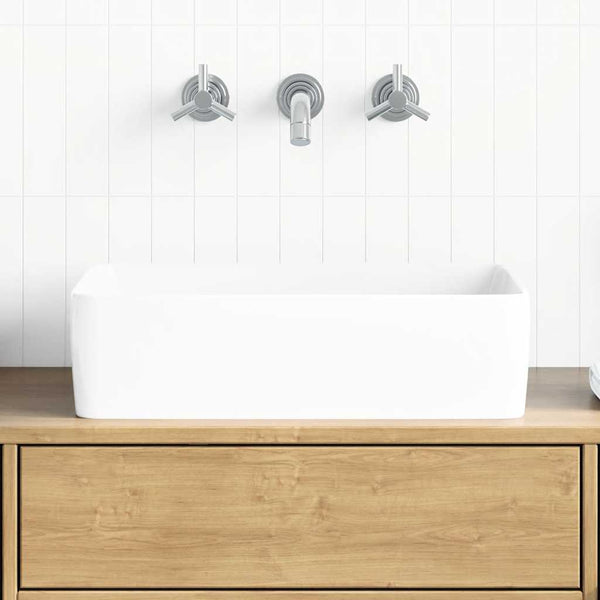 Waschbecken Weiß 48x37x13 cm Keramik Rechteckig