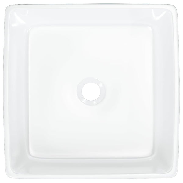 Waschbecken Weiß 37x37x13 cm Keramik Quadratisch