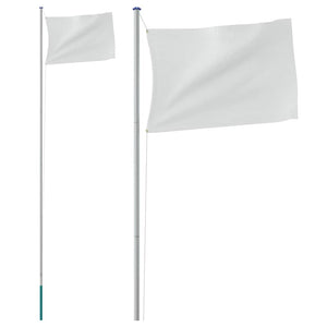 Fahnenmast Teilbar Silbern 6,08 m Aluminium