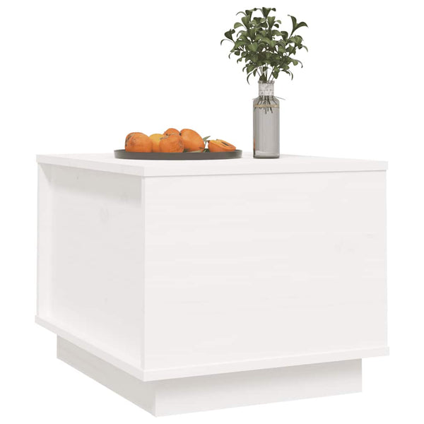Weißer Couchtisch Kiefer Massivholz 40x50 cm