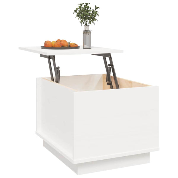 Weißer Couchtisch Kiefer Massivholz 40x50 cm