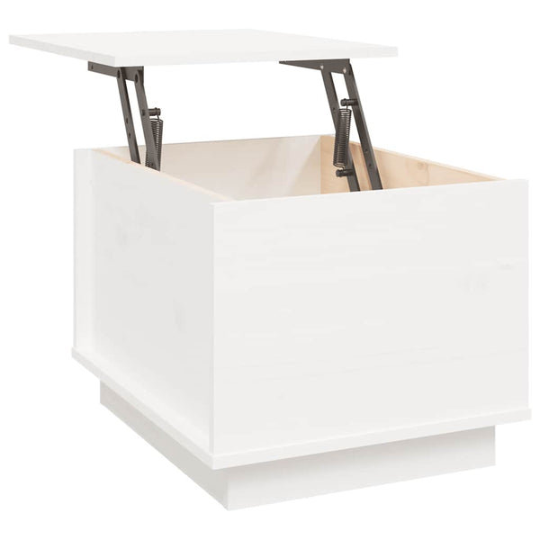 Weißer Couchtisch Kiefer Massivholz 40x50 cm