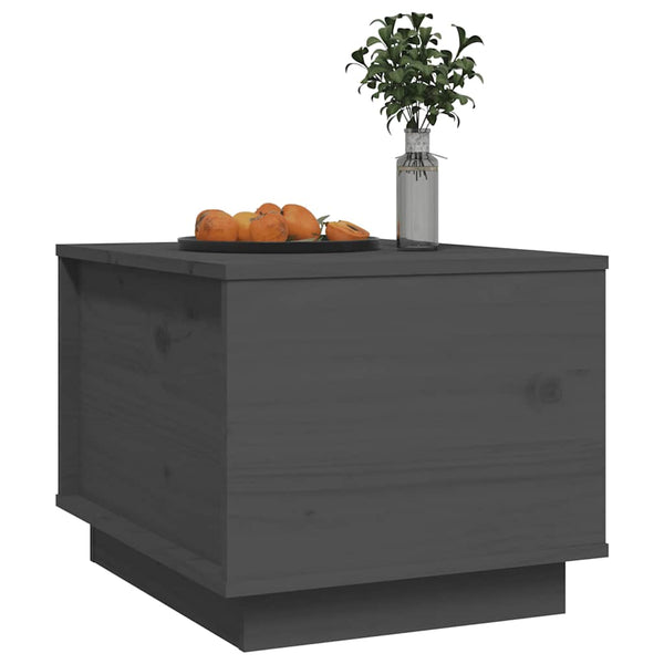 Grauer Couchtisch Kiefer Massivholz 40x50 cm