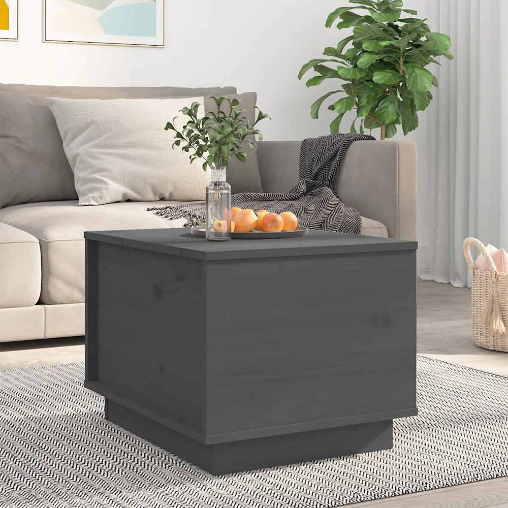 vidaXL Table basse grise 40x50x35 cm en pin massif