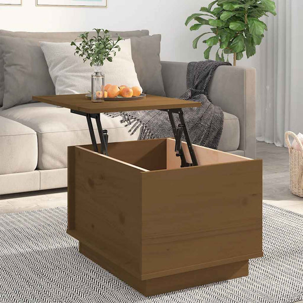 Couchtisch Honigbraun Kiefer Massivholz 40x50 cm