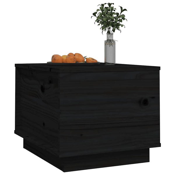 Schwarzer Couchtisch Kiefer Massivholz 40x50 cm