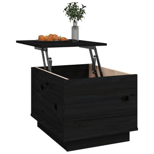 Schwarzer Couchtisch Kiefer Massivholz 40x50 cm