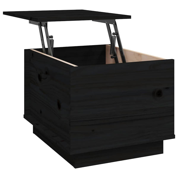 Schwarzer Couchtisch Kiefer Massivholz 40x50 cm