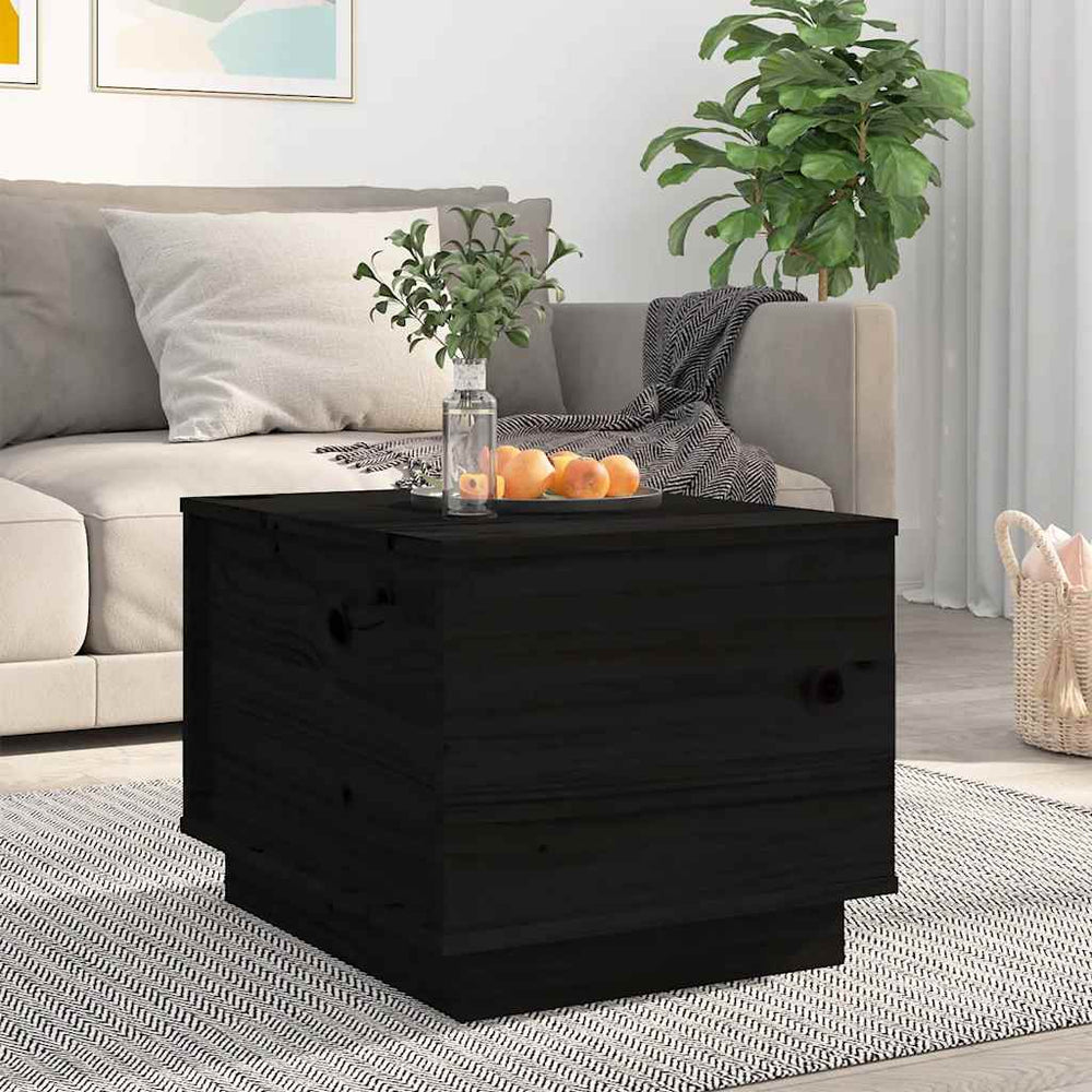 vidaXL Table basse noire 40x50x35 cm Bois de pin massif