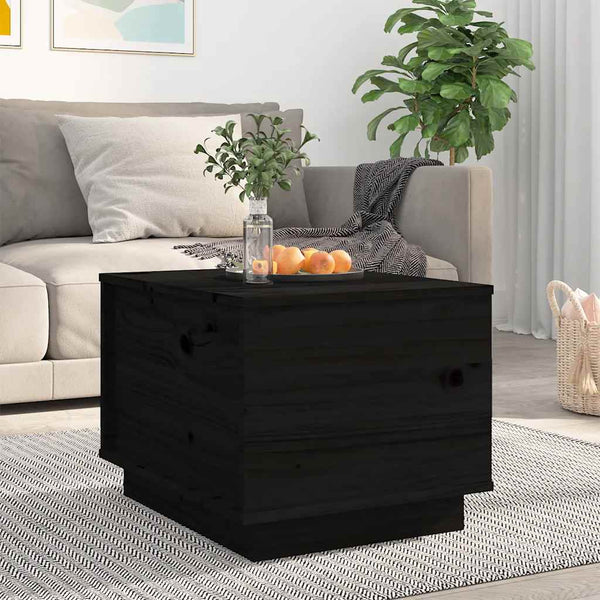 Schwarzer Couchtisch Kiefer Massivholz 40x50 cm