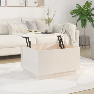 Weißer Couchtisch Kiefer Massivholz 60x50 cm