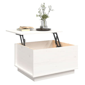 Weißer Couchtisch Kiefer Massivholz 60x50 cm