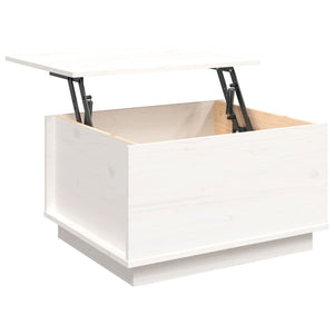 Weißer Couchtisch Kiefer Massivholz 60x50 cm