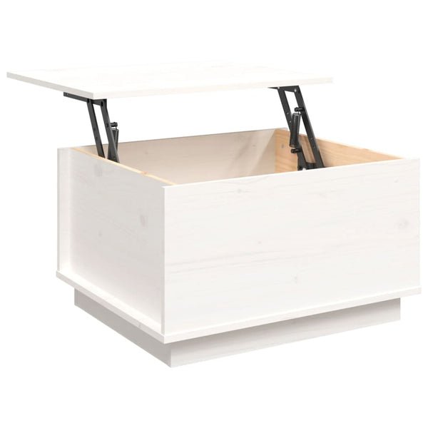 Weißer Couchtisch Kiefer Massivholz 60x50 cm