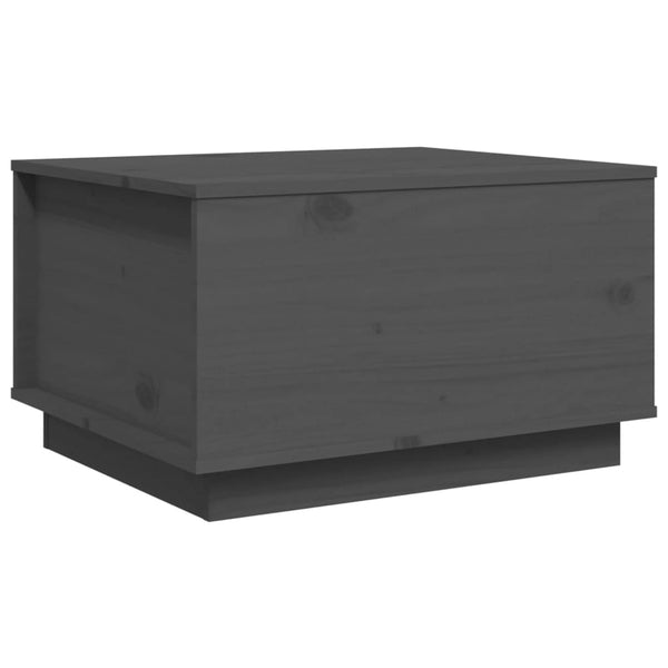 Grauer Couchtisch 60x50 cm Kiefer Massivholz