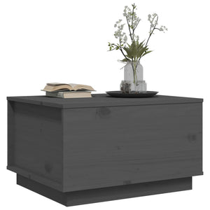 Grauer Couchtisch 60x50 cm Kiefer Massivholz