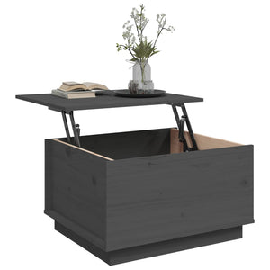 Grauer Couchtisch 60x50 cm Kiefer Massivholz