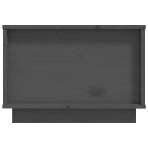 Grauer Couchtisch 60x50 cm Kiefer Massivholz