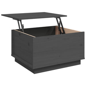Grauer Couchtisch 60x50 cm Kiefer Massivholz