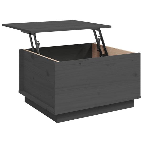 Grauer Couchtisch 60x50 cm Kiefer Massivholz