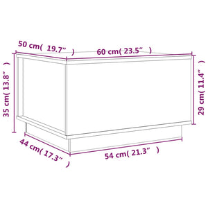 Grauer Couchtisch 60x50 cm Kiefer Massivholz