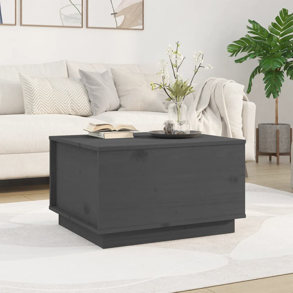 vidaXL Table basse grise 60x50x35 cm en pin massif