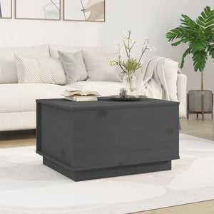 Grauer Couchtisch 60x50 cm Kiefer Massivholz
