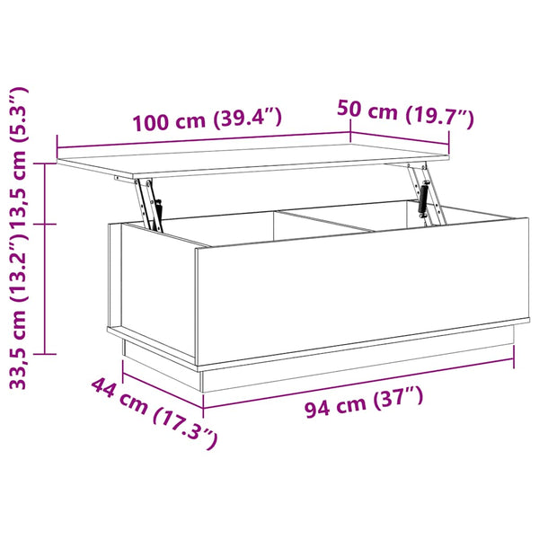Couchtisch Kiefer Massivholz 100x50 cm