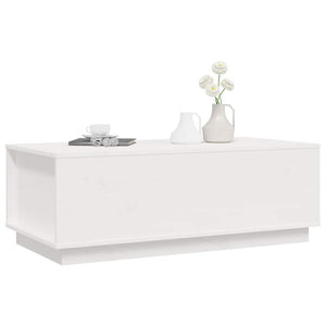 Couchtisch Kiefer Massivholz Weiß 100x50 cm