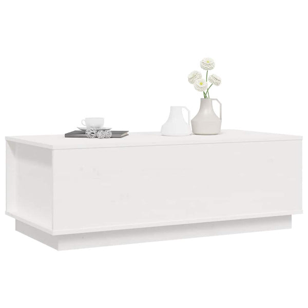 Couchtisch Kiefer Massivholz Weiß 100x50 cm