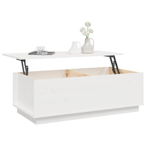Couchtisch Kiefer Massivholz Weiß 100x50 cm