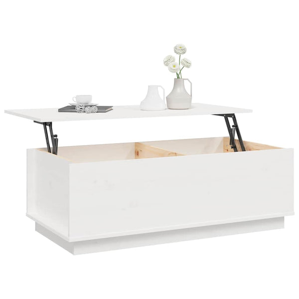 Couchtisch Kiefer Massivholz Weiß 100x50 cm