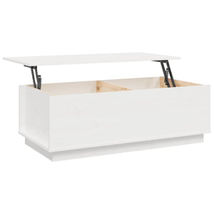 Couchtisch Kiefer Massivholz Weiß 100x50 cm