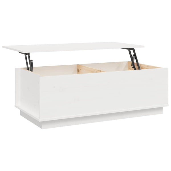 Couchtisch Kiefer Massivholz Weiß 100x50 cm