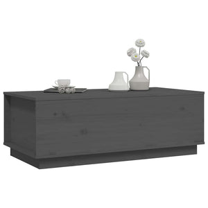 Grauer Couchtisch 100x50 cm Kiefer Massivholz