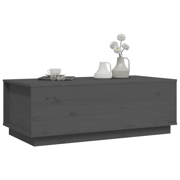 Grauer Couchtisch 100x50 cm Kiefer Massivholz