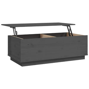 Grauer Couchtisch 100x50 cm Kiefer Massivholz