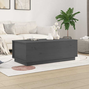Grauer Couchtisch 100x50 cm Kiefer Massivholz