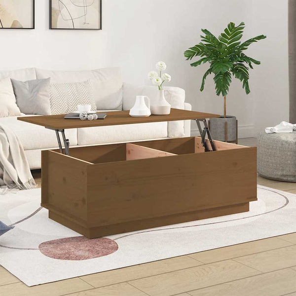 Couchtisch Honigbraun Kiefer Massivholz 100x50 cm