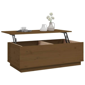 Couchtisch Honigbraun Kiefer Massivholz 100x50 cm