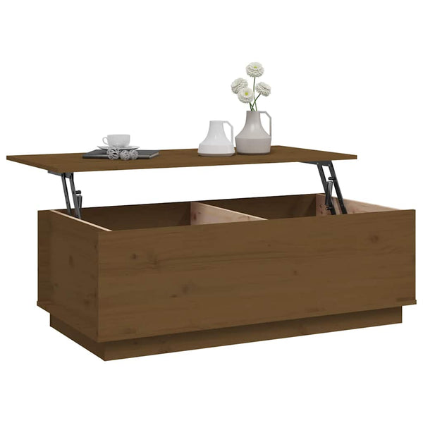 Couchtisch Honigbraun Kiefer Massivholz 100x50 cm