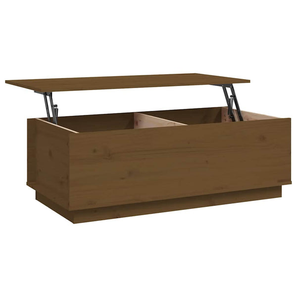 Couchtisch Honigbraun Kiefer Massivholz 100x50 cm