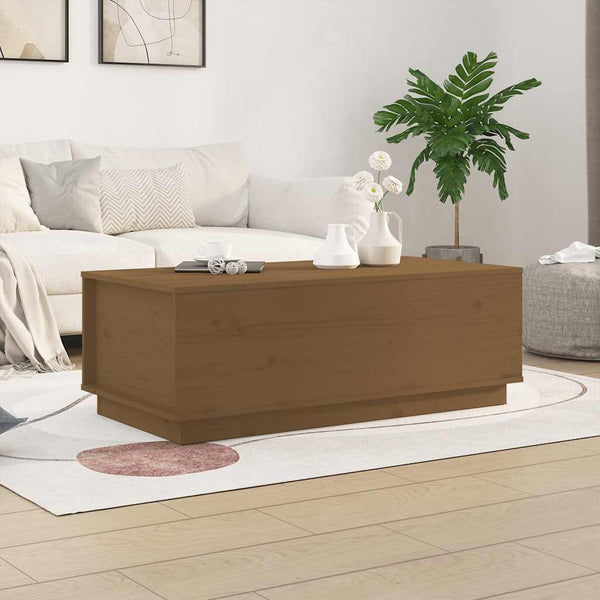 Couchtisch Honigbraun Kiefer Massivholz 100x50 cm