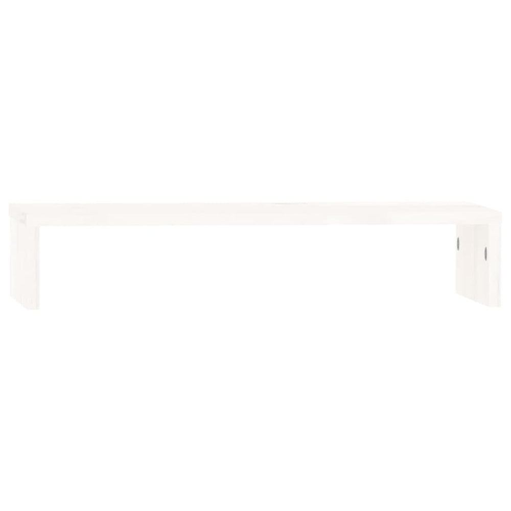 vidaXL Support d'écran Blanc 50x27x10 cm Bois de pin massif